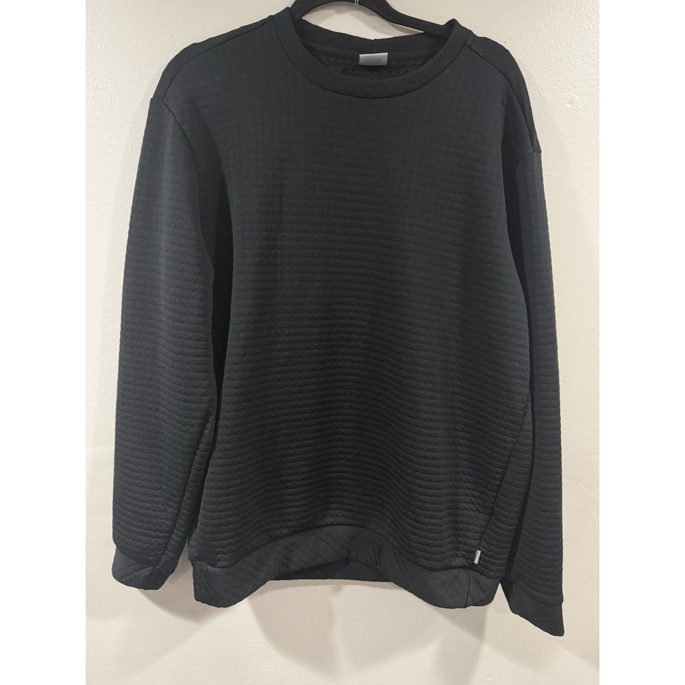 Houdini Sweater men's Large Black Polartec power Air Crewneck Sweatshirt Grid